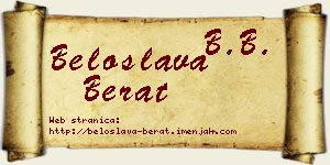 Beloslava Berat vizit kartica